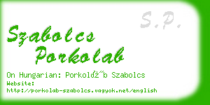 szabolcs porkolab business card